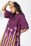Thee Modern Roots_Purple Chevron Plum Tunic Set _at_Aza_Fashions