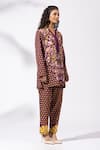 Thee Modern Roots_Purple Plum Floral Printed Kurta Set _Online_at_Aza_Fashions