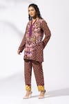 Buy_Thee Modern Roots_Purple Plum Floral Printed Kurta Set _Online_at_Aza_Fashions