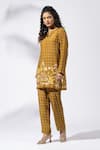 Thee Modern Roots_Yellow Earthy Bloom Kurta Set _Online_at_Aza_Fashions