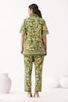 Shop_Thee Modern Roots_Floral Motif Forest Green Co-ord Set _at_Aza_Fashions