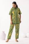 Buy_Thee Modern Roots_Floral Motif Forest Green Co-ord Set _at_Aza_Fashions