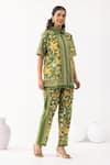 Thee Modern Roots_Floral Motif Forest Green Co-ord Set _Online_at_Aza_Fashions
