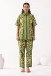 Buy_Thee Modern Roots_Floral Motif Forest Green Co-ord Set _Online_at_Aza_Fashions