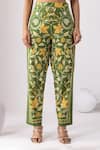Thee Modern Roots_Floral Motif Forest Green Co-ord Set _at_Aza_Fashions