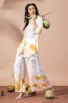 Thee Modern Roots_Sunset Ivory Palm Co-ord Set _at_Aza_Fashions