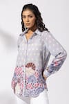 Shop_Thee Modern Roots_Lavender Cotton Collared Floral Cluster Shirt _at_Aza_Fashions