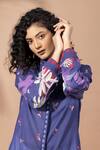 Thee Modern Roots_Blooming Ink Blue Shirt _at_Aza_Fashions