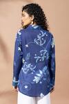 Shop_Thee Modern Roots_Navy Ink Blue Floral Print Shirt _at_Aza_Fashions
