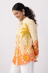 Buy_Thee Modern Roots_Yellow Carnival Palm Bloom Shirt _Online_at_Aza_Fashions