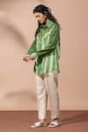 Thee Modern Roots_Chevron Print Forest Green Shirt _Online_at_Aza_Fashions