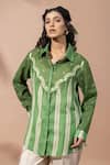 Buy_Thee Modern Roots_Chevron Print Forest Green Shirt _at_Aza_Fashions
