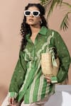 Buy_Thee Modern Roots_Chevron Print Forest Green Shirt 