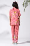 Shop_Thee Modern Roots_Coral Flora Printed Shirt _at_Aza_Fashions