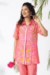 Buy_Thee Modern Roots_Coral Flora Printed Shirt _at_Aza_Fashions