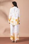 Shop_Thee Modern Roots_Ivory Bamboo Collared Floral Motif Shirt _at_Aza_Fashions