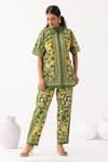 Thee Modern Roots_Floral Mystic Green Shirt _at_Aza_Fashions