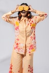 Buy_Thee Modern Roots_Pink Cotton Collared Checkered Sunset Shirt _at_Aza_Fashions