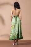 Shop_Thee Modern Roots_Green Olive Lusture Palms Skirt Set _at_Aza_Fashions