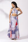 Buy_Thee Modern Roots_Lavender Abstract Print Skirt Set _at_Aza_Fashions