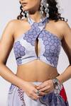 Shop_Thee Modern Roots_Lavender Abstract Print Skirt Set _Online_at_Aza_Fashions