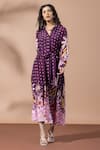 Buy_Thee Modern Roots_Purple Plum Palm Print Shirt Dress _Online_at_Aza_Fashions