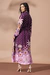 Shop_Thee Modern Roots_Purple Plum Palm Print Shirt Dress _at_Aza_Fashions
