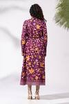 Shop_Thee Modern Roots_Purple Floral Print Plum Shirt Dress _at_Aza_Fashions