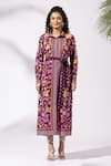 Buy_Thee Modern Roots_Purple Floral Print Plum Shirt Dress _Online_at_Aza_Fashions