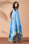 Buy_Thee Modern Roots_Berry Blue Flared Midi Dress _Online_at_Aza_Fashions