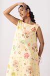 Thee Modern Roots_Yellow Butter Bloom Flared Midi Dress _Online_at_Aza_Fashions