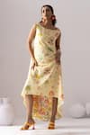 Thee Modern Roots_Yellow Butter Bloom Flared Midi Dress _at_Aza_Fashions