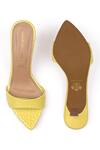 Shop Signature Sole Yellow Lemon Drop Sculpted Heel Mules at Aza Fashions Shop_Signature Sole_Yellow Lemon Drop Sculpted Heel Mules _at_Aza_Fashions