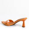Signature Sole Orange Tangerine Twist Sculpted Heel Mules Online at Aza Fashions Signature Sole_Orange Tangerine Twist Sculpted Heel Mules _Online_at_Aza_Fashions