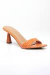 Buy Signature Sole Orange Tangerine Twist Sculpted Heel Mules at Aza Fashions Buy_Signature Sole_Orange Tangerine Twist Sculpted Heel Mules _at_Aza_Fashions
