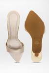Shop_Signature Sole_Gold Champagne Shimmer Stiletto Mules _at_Aza_Fashions