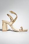 Buy_Signature Sole_Gold Sculpted Glow Strappy Heels _Online_at_Aza_Fashions