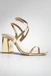 Shop_Signature Sole_Gold Sculpted Glow Strappy Heels _Online_at_Aza_Fashions