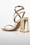 Signature Sole_Gold Sculpted Glow Strappy Heels _at_Aza_Fashions