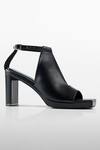 Buy_Signature Sole_Black Noir Luxe Peep-toe Block Heels _Online_at_Aza_Fashions
