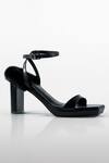 Buy Signature Sole Black Noir Fur Trim Block Heel Sandals at Aza Fashions Buy_Signature Sole_Black Noir Fur Trim Block Heel Sandals _at_Aza_Fashions