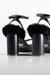 Buy Signature Sole Black Noir Fur Trim Block Heel Sandals Buy_Signature Sole_Black Noir Fur Trim Block Heel Sandals