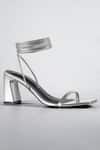Buy_Signature Sole_Silver Metallic Wrap-around Block Heels _at_Aza_Fashions