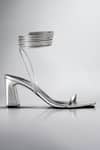 Buy_Signature Sole_Silver Metallic Wrap-around Block Heels _Online_at_Aza_Fashions