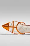 Signature Sole Orange Metallic Pointed Toe Block Heels at Aza Fashions Signature Sole_Orange Metallic Pointed Toe Block Heels _at_Aza_Fashions
