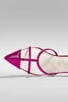 Buy_Signature Sole_Fuchsia Pink Metallic Pointed Toe Block Heels 