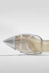 Signature Sole_Silver Glitter Pointed Toe Block Heels _at_Aza_Fashions