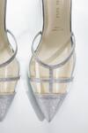 Buy_Signature Sole_Silver Glitter Pointed Toe Block Heels 