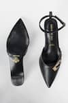 Shop_Signature Sole_Textured Black Pointed-toe Block Heels _at_Aza_Fashions