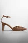 Buy_Signature Sole_Brown Tan Pointed-toe Block Heels _Online_at_Aza_Fashions